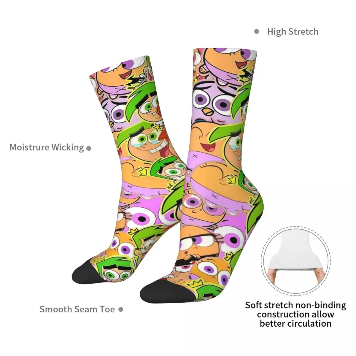 The Fairly Odd Parents Socks Harajuku High Quality Stockings All Season Long Socks Accessories for Man's Woman Birthday Present