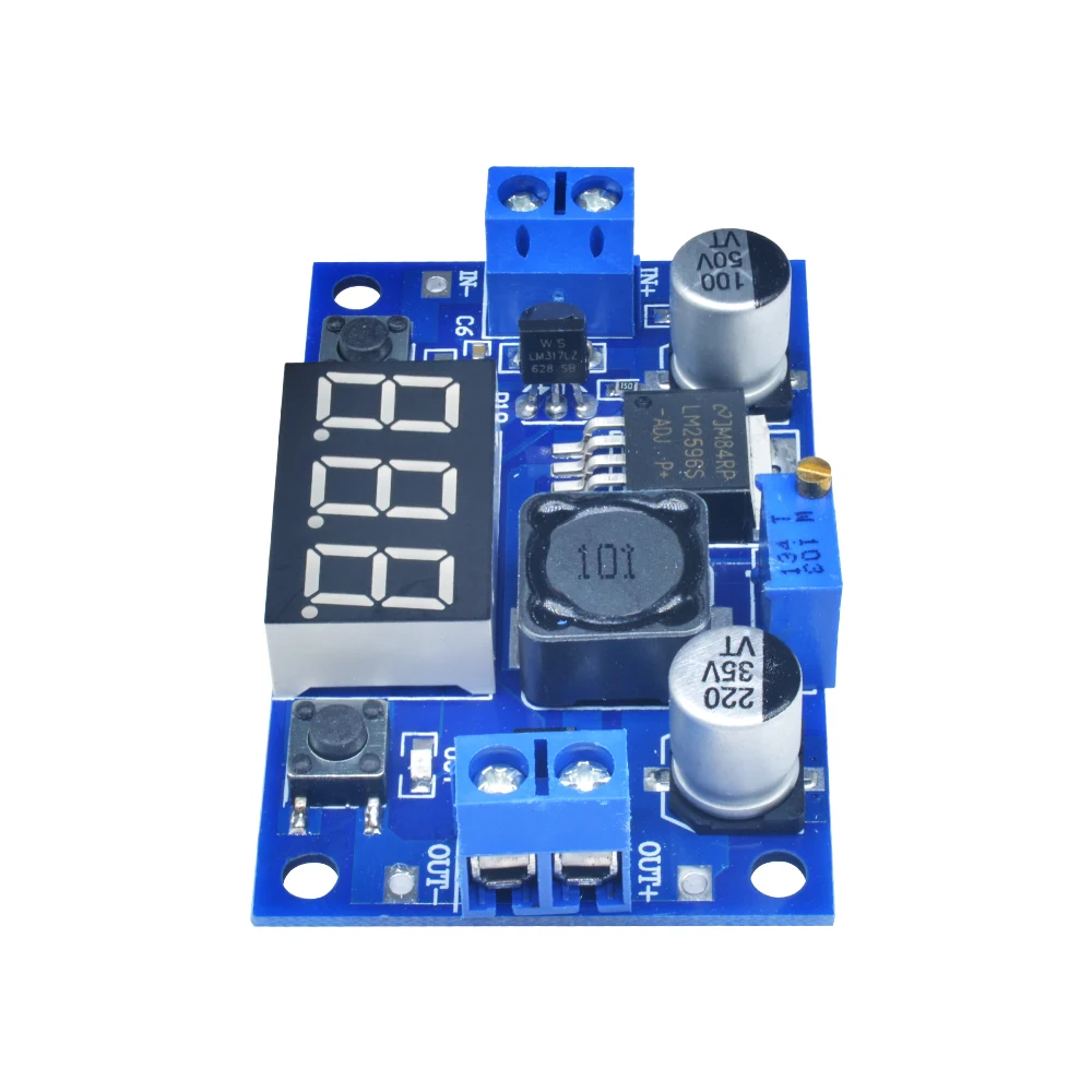 LM2596 تيار مستمر تيار مستمر محول خفض الجهد المنظم 4.0 ~ 40 إلى 1.25-37 فولت محول فرق الجهد LED عرض الفولتميتر قابل للتعديل امدادات الطاقة
