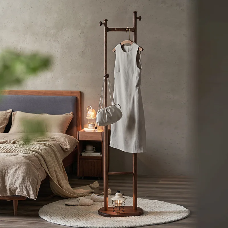 

Bedroom ultra-narrow hanger floor porch black walnut coat rack