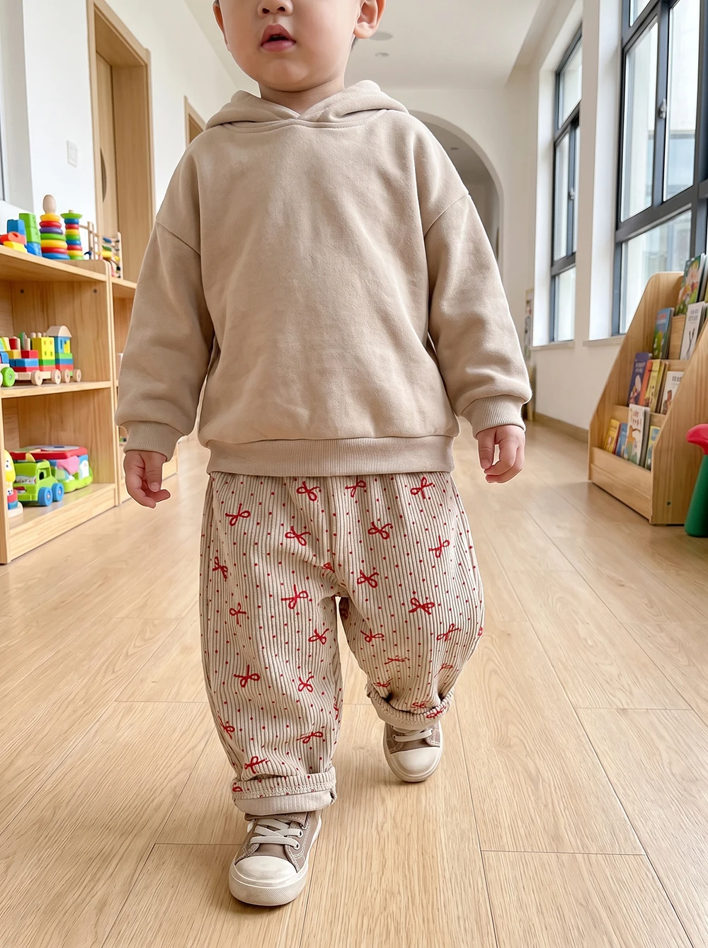 Baby Pants 6M-3T Baby Boy Pants Cute Bow Dots Toddler Casual Pants Autumn Corduroy Infant Girls Trousers