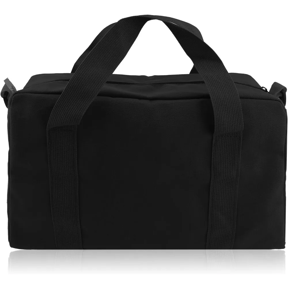 

Small tool bag, closed wide-mouth tool organizer, large-capacity men's tool bag, canvas tool organizer (black, 12 inches).