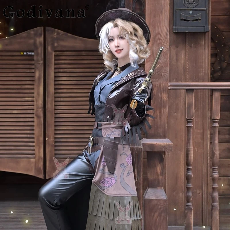 

Fashionable Role Playing Pant Set Women Bourbon Cosplay Costume Suit for Halloween Female Christmas Festival Party Daily Outfits