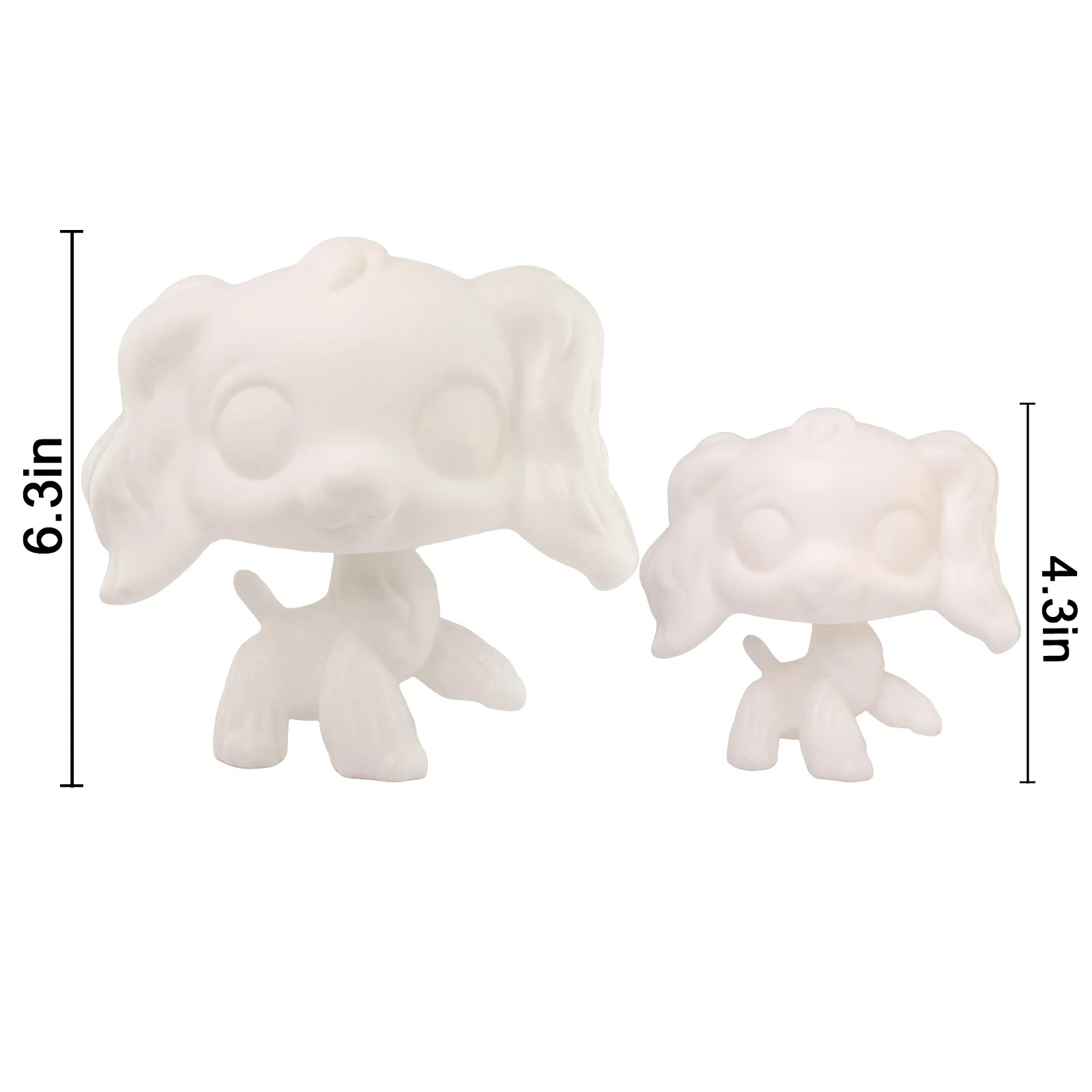 Minilpsshop Extra-large Cocker Spaniel With White Base Available in Two Sizes White Toy Painted Removable Head for lps