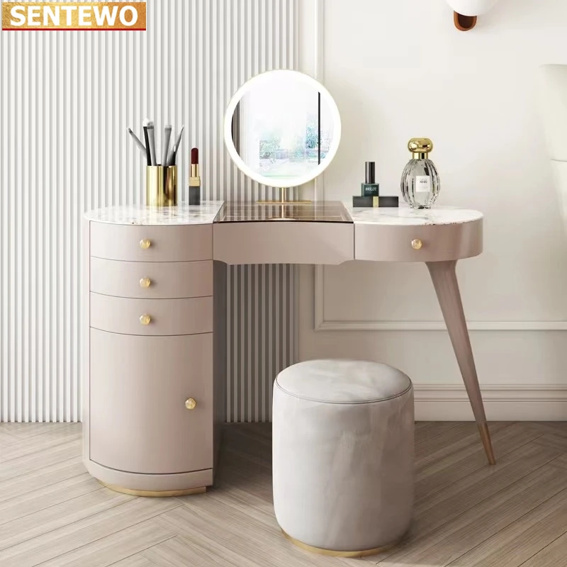 Dresser Dressing Makeup Vanity Desk Table Set with Mirror Drawer Cajonera Para Dormitorio Camarim Chair Bedroom Furniture Mueble