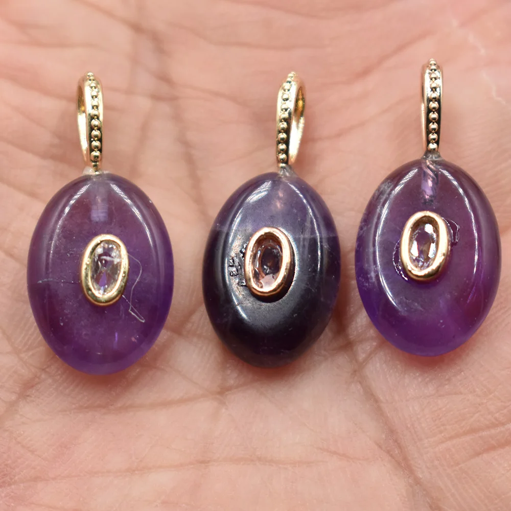 Wholesale 6pcs/lot fashion natural stone mixed oval shaped Pendant for jewelry Earrings accessories marking free shipping