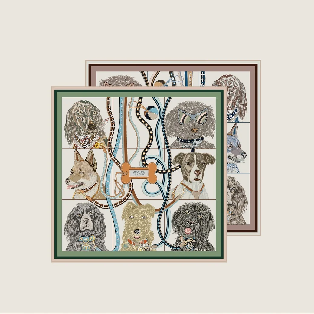 العلامة التجارية الأوشحة الحريرية الفاخرة المطبوعة حك وشاح حريري النساء شالات تصميم جديد الحجاب موضة ساحة كرة لولبية وشاح منديل 70 سنتيمتر #2