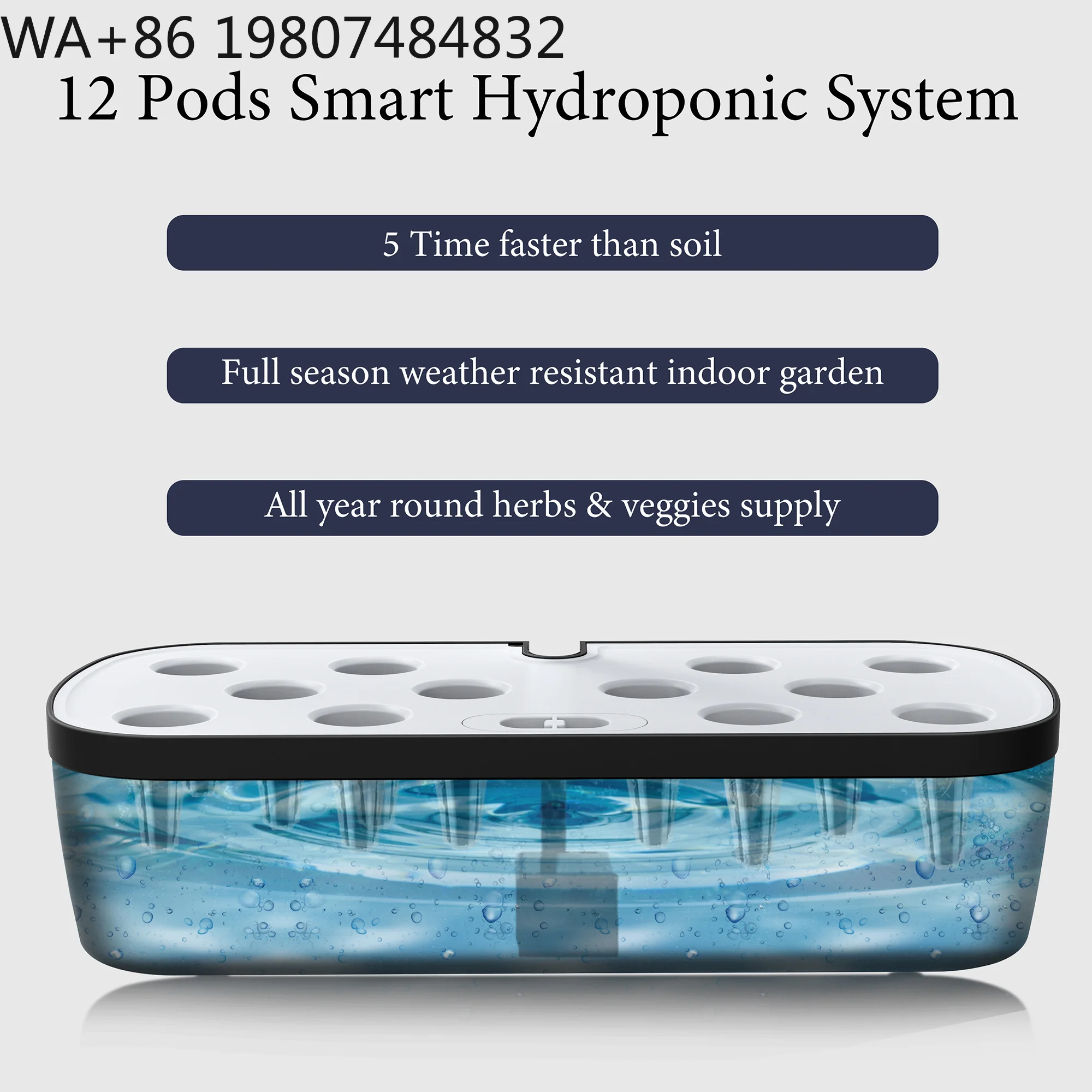 52-hole Touch Control Soilless Cultivation Kit Full Spectrum LED Fill Light  Indoor Balcony Herb Vegetable Desktop Hydroponic
