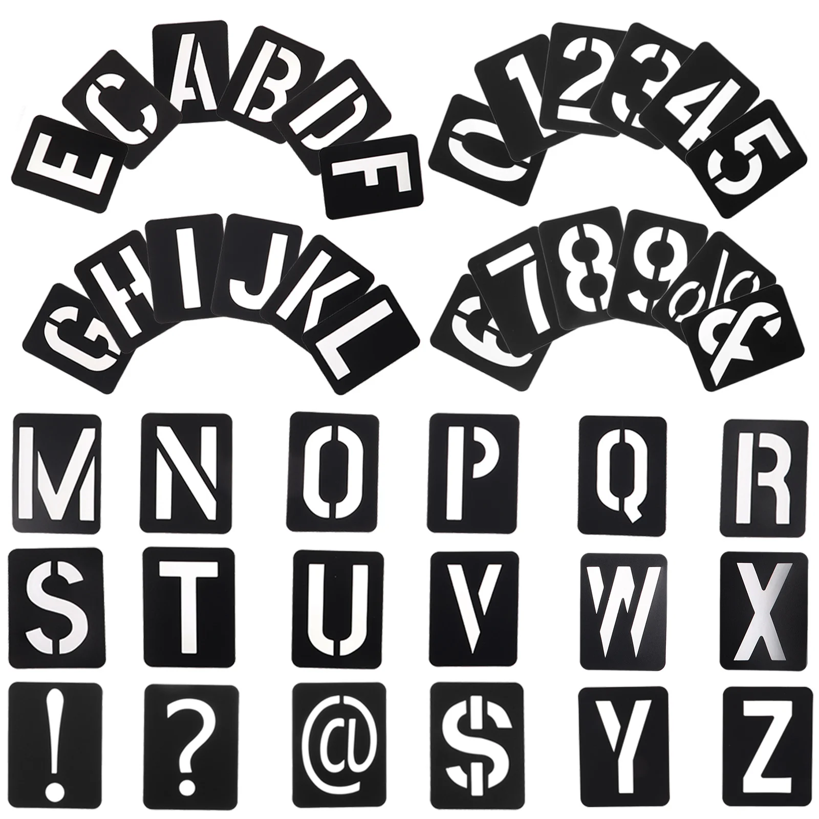 

1Set Plastic Letter Number Stencils Durable Flexible Washable Reusable for Craft Painting on Wood Fabric Paper