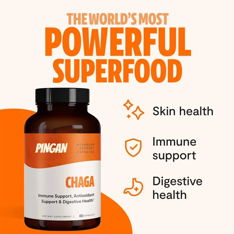 

Mushroom Dietary Supplement - Promotes Skin Digestive System Health, Antioxidant and Immune Support (60 Capsules)