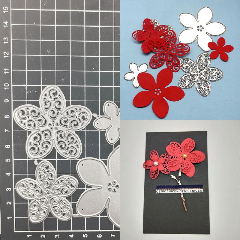 

Flower Metal Cutting Dies Stencil Scrapbook Diy Album Stamp Paper Card Embossing Decor Craft Knife Mould