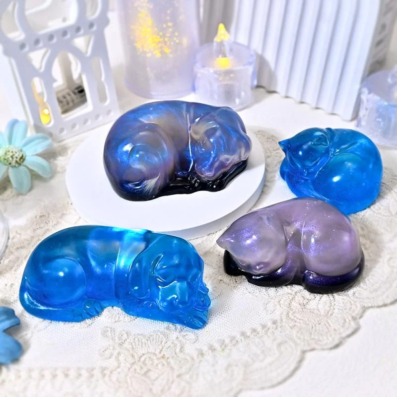 

Силиконовая форма для украшений в виде спящей кошки/собаки, серия DIY для домашних животных, для свечей, ароматических изделий, гипса, смолы, муссовых тортов, декоративная форма для выпечки