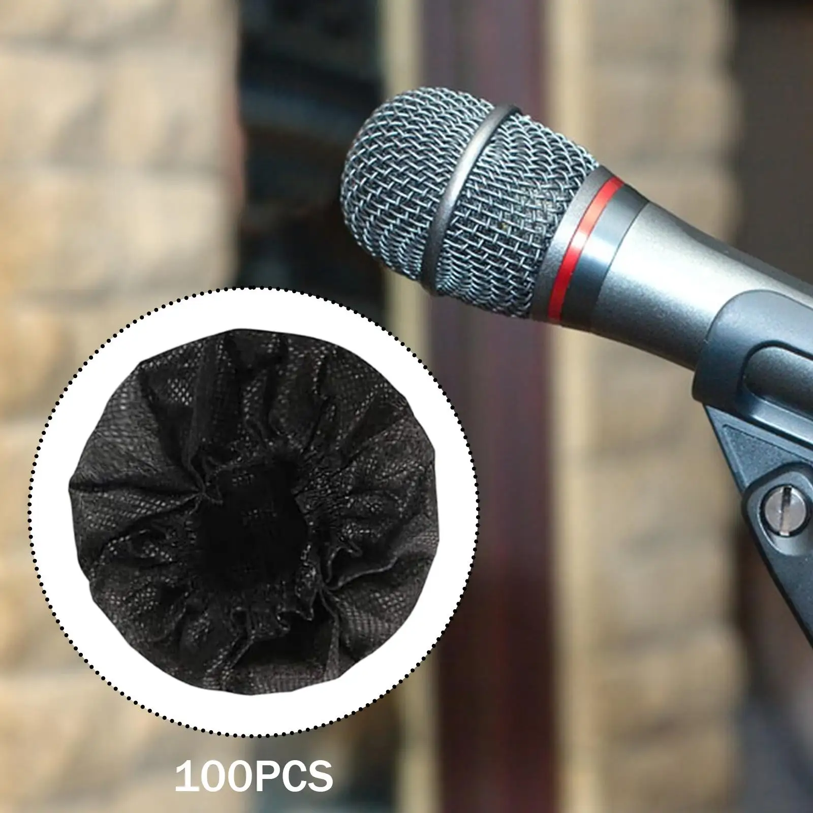 100x Mic Covers Easy Replacement Protective Covers for KTV Dance Ball Studio