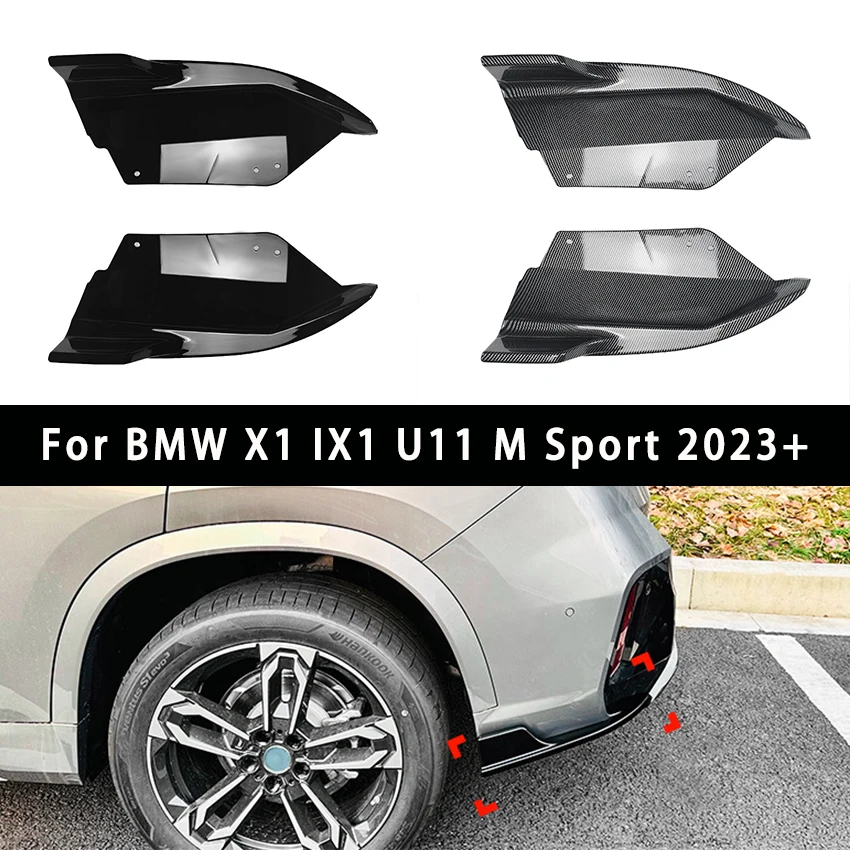 

For BMW X1 IX1 U11 M Sport 2023+ Car Rear Bumper Splitters Flaps Apron Rear Bumper Splitter Spoiler Cover Car Body Kit
