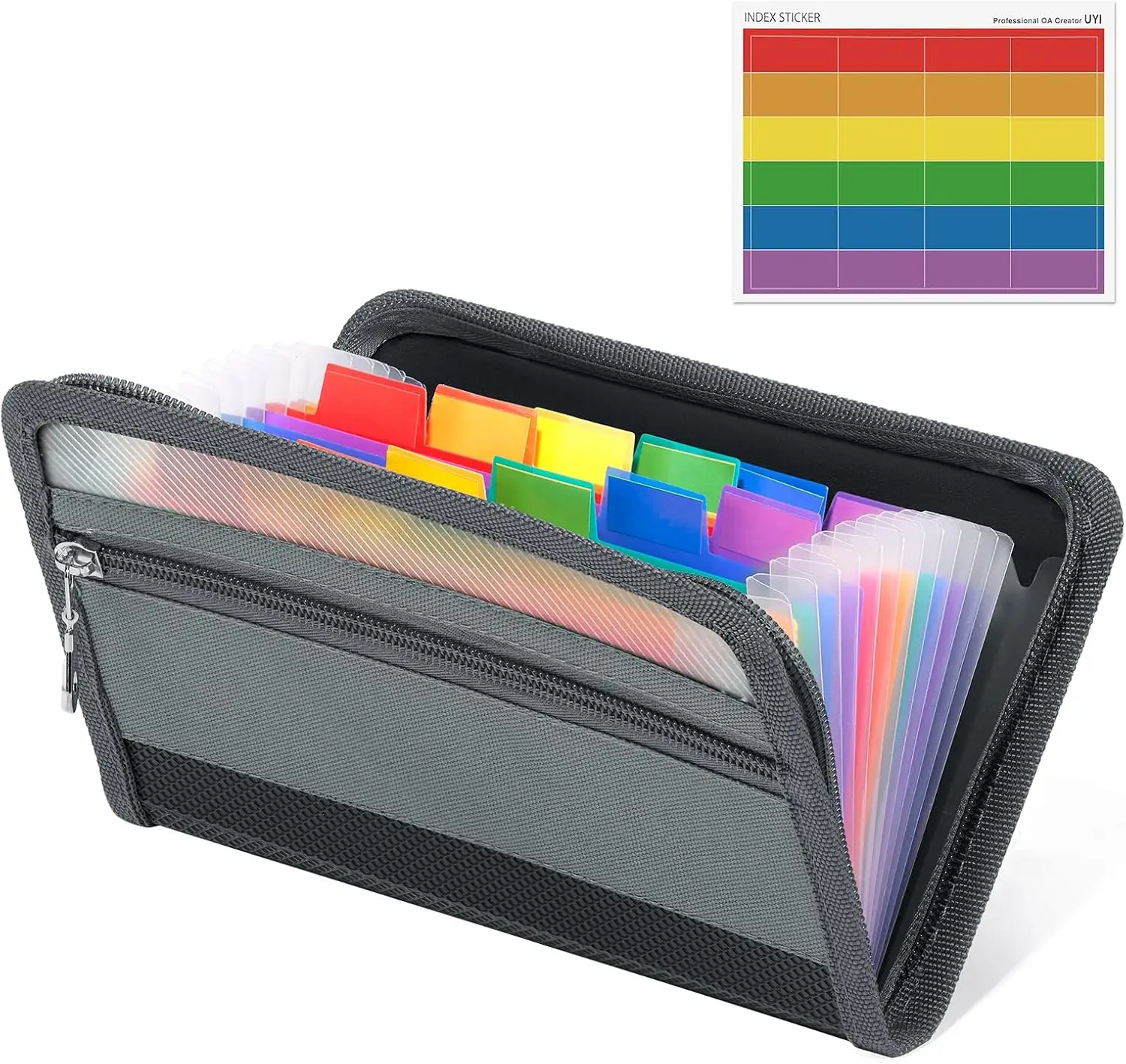 Expanding File Folders,13 Pockets File Organizer, A6 Size Document Folder with 24pcs Multicolor Labels for Home Office School