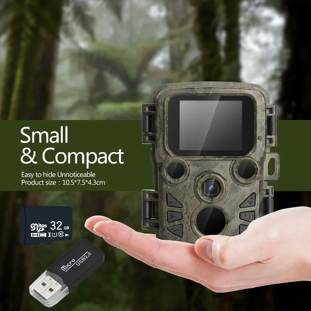 Hunting Trail Camera 20MP 1080P Outdoor Wildlife Cameras Scouting Surveillance Mini301 Night Vision Photo Trap with PIR Sensor