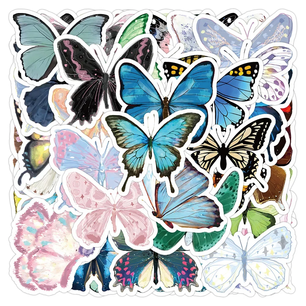 

63Pcs Dream Butterfly Graffiti Stickers for Suitcases Mobile Phone Cases Laptop Helmet Skateboard Decorative Stickers DIY Toys