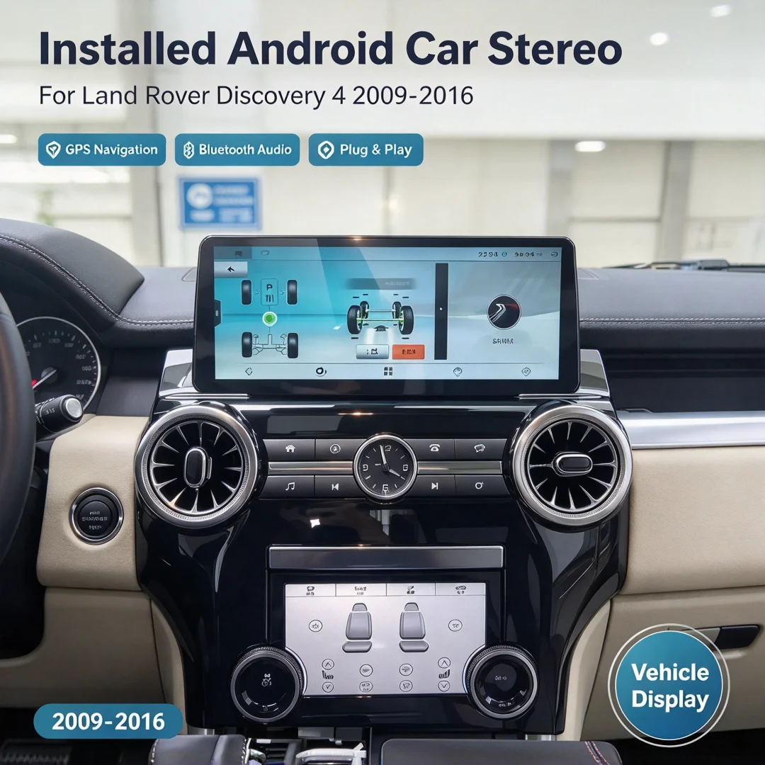 12.3 Inch Android 14 Touch Screen Car Stereo For Land Rover Discovery 4 LR4 L319 2009-2016 Wireless CarPlay Android Auto BT Mult