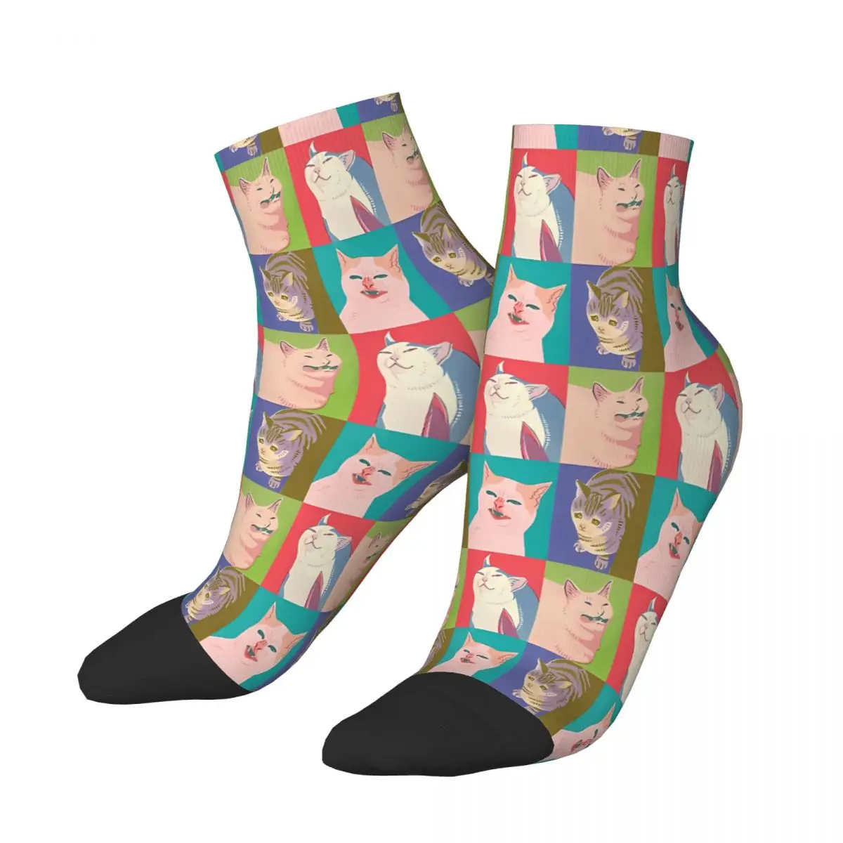 

Four Meme Cats Of The Apocalypse Ankle Socks Male Mens Women Summer Stockings Harajuku