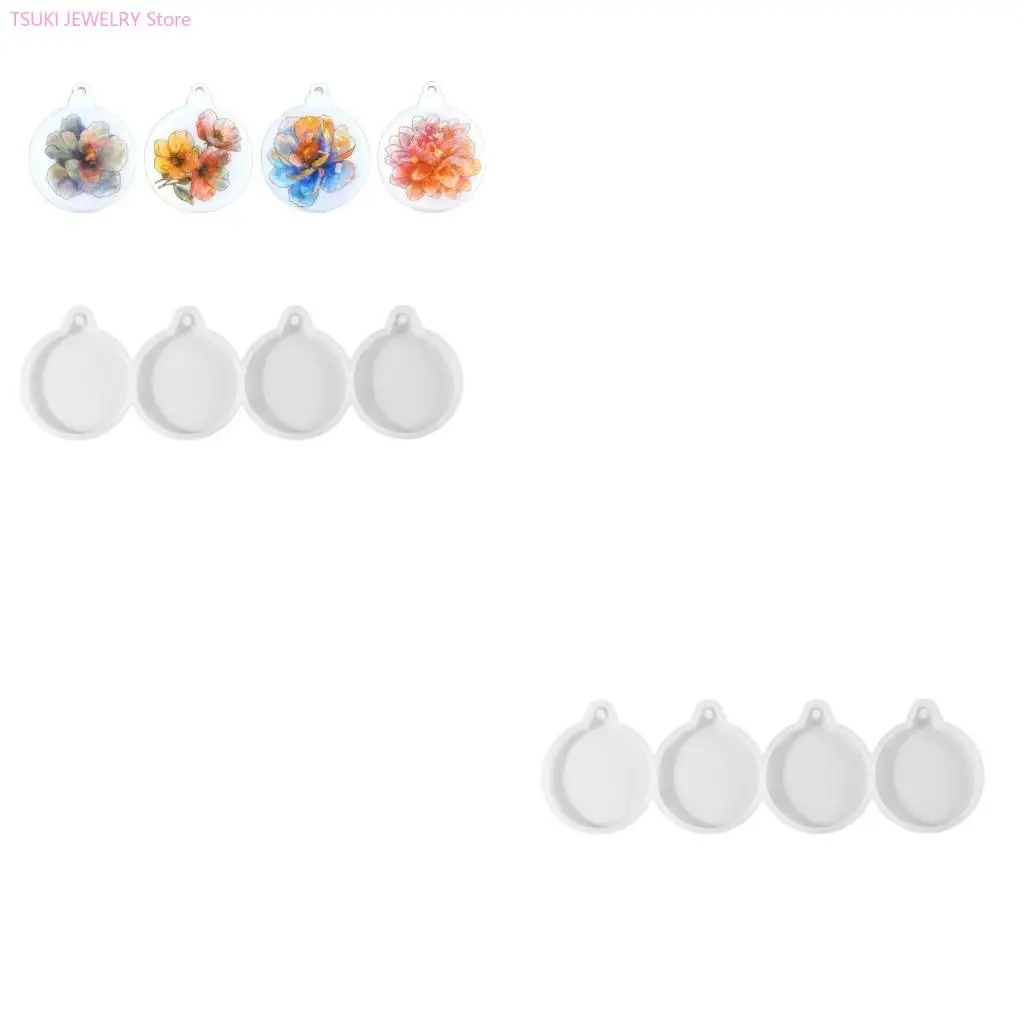 

62KE 4 шт. гибкие силиконовые формы для подвесок праздничные формы для поделок из смолы для украшения рождественской елки и для