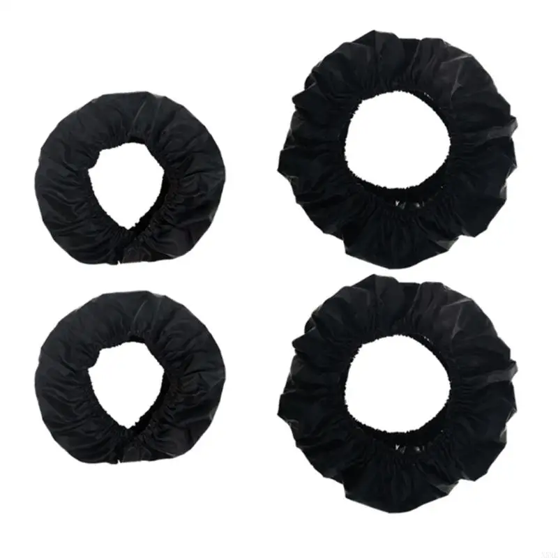 X5XE Pack of 4pcs Wheel Cover for Baby Strollers, Dustproof Case Easy to Install Pushchair Accessories Black