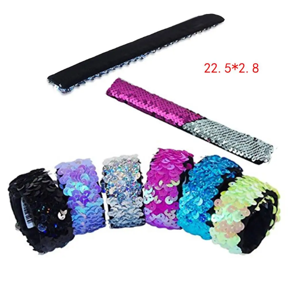 Sequin Bracelet Party Wrist Bracelets Strap Bangles Kids Slap Sequins Kids' Favors