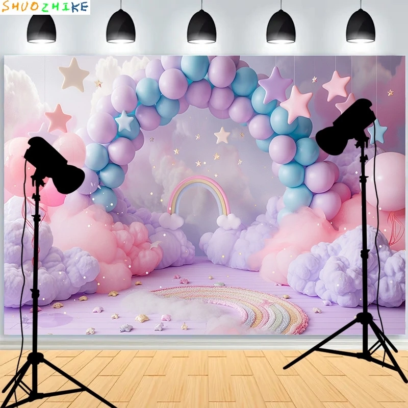 مستلزمات خلفية للتصوير الفوتوغرافي لغرفة الأطفال حديثي الولادة ، عيد ميلاد سعيد ، ديكورات الحفلات ، قوس البالونات ، مظهر الأزهار ، خلفية الصورة ، ، ، ، ، ،