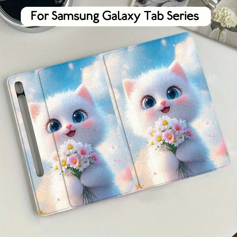

Color Cat Popular Cartoon Art For Samsung Galaxy Tab S10 S9 S8 S7 FE Lite Soft Flexible Support Tablet Case Gift