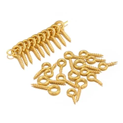 50/100pcs Stainless Steel Gold Color Small Eye Pins Threaded Clasps Hooks for DIY Jewelry Findings Making Accessories Supplies