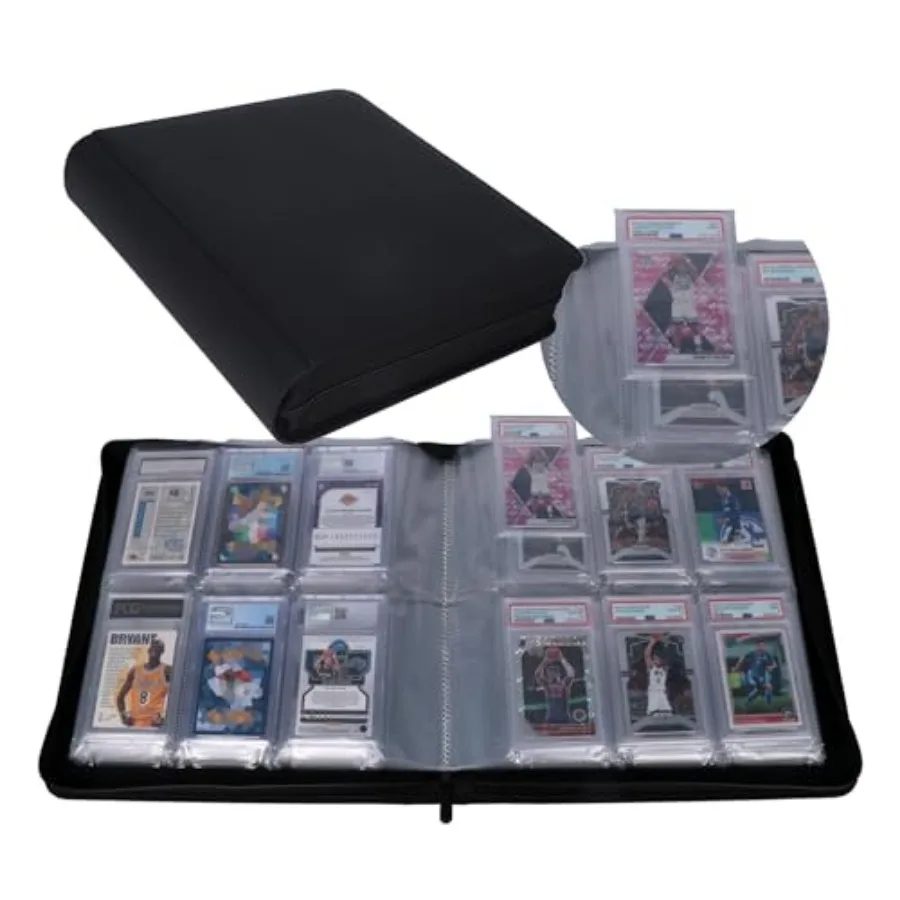 

Graded Card Binder - Holds 72 Slabs 6 Pocket Slab Binder for CGC CSG FCG FGS Slabs Black binder672W