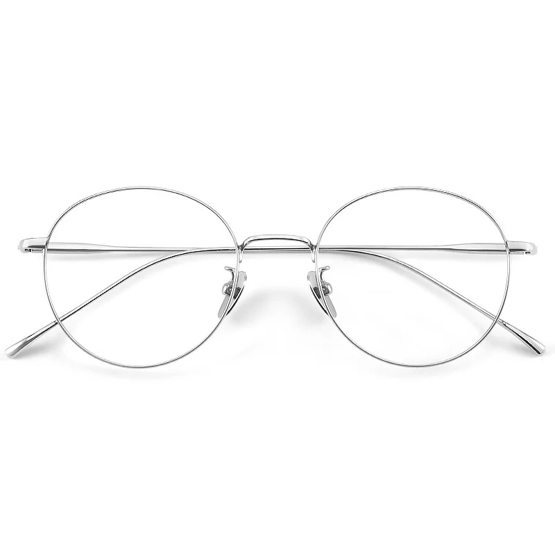 Puur Titanium Optische Frames Computer Brillen Voor Mannen Vrouwen Ultralichte Vintage Ronde Brilmontuur Merk Designer Brillen Brillen