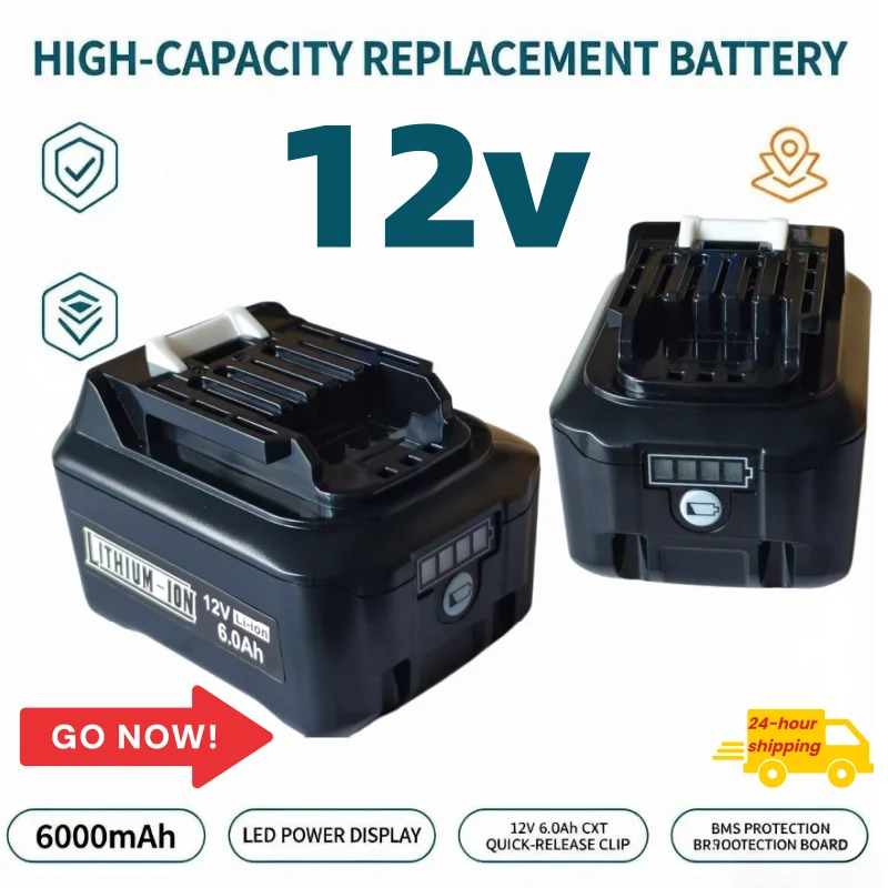 Premium 6000Mah 12V Li‑ion Battery Pack Compatible For Makita Hand Drill DF331 BL1041 BL1016