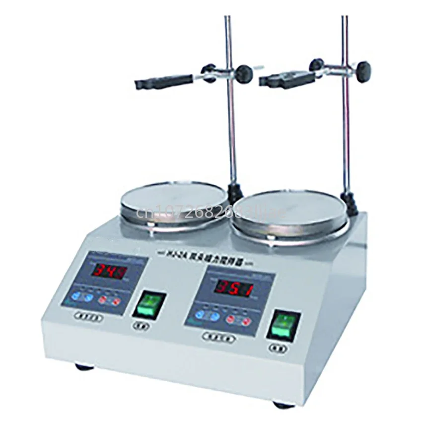 2400rpm Thermostatic Hotplate Mixer 220V HJ-2A 2-head Magnetic Heating Stirrer Multi-unit Lab   with Digital Display