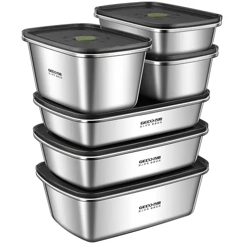 Certificazione LFGB Scatola per la conservazione degli alimenti da cucina in acciaio inossidabile 304 Air Out Leggero contenitore per frutta secca ben sigillato