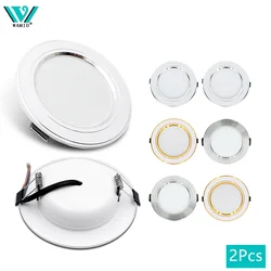 2pcs LED Downlight AC 110V 220V DC 12V 24V Round Led Spot Light 5W 9W 12W 15W 18W Recessed Ceiling Light Cold Warm White Lamp