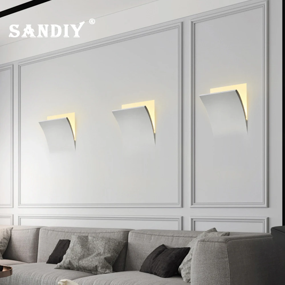 

SANDIY Gypsum Wall Light Fully Recessed Bedside Lamp Modern Minimalist Indoor Lighting Fixture for Livingroom Corridor Bedroom