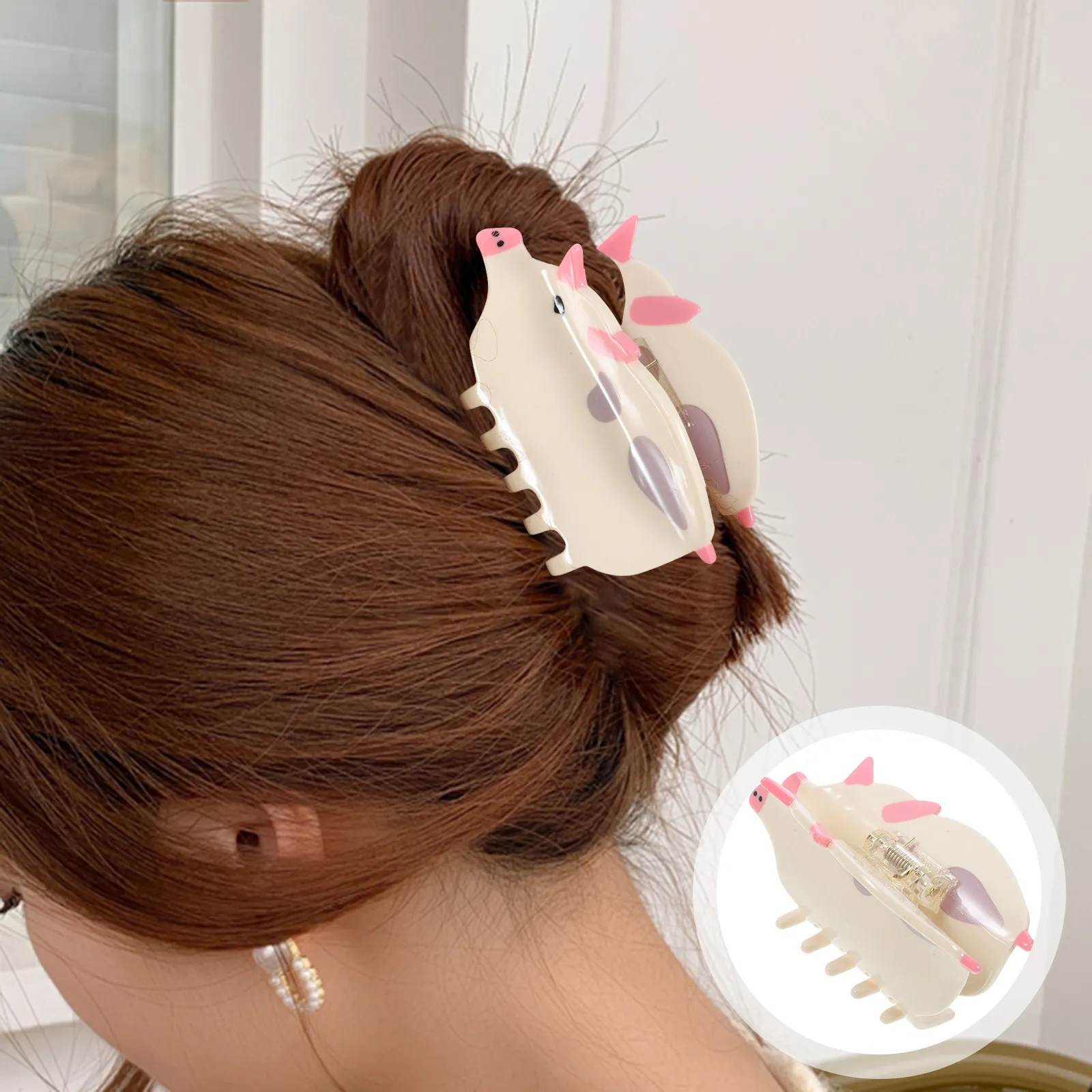 

Заколка-краб из ацетатного материала с прочным креплением для волос, элегантный аксессуар для женских причесок