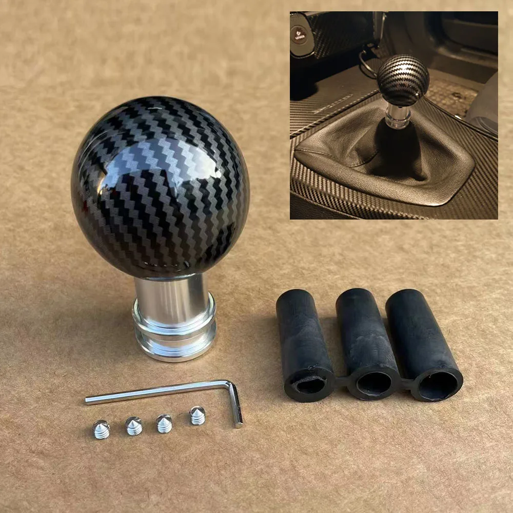 Racing Carbon Fiber Gear Shift knob Manual Transmission Shifter Lever Knob Round Ball Shape Handle Knob