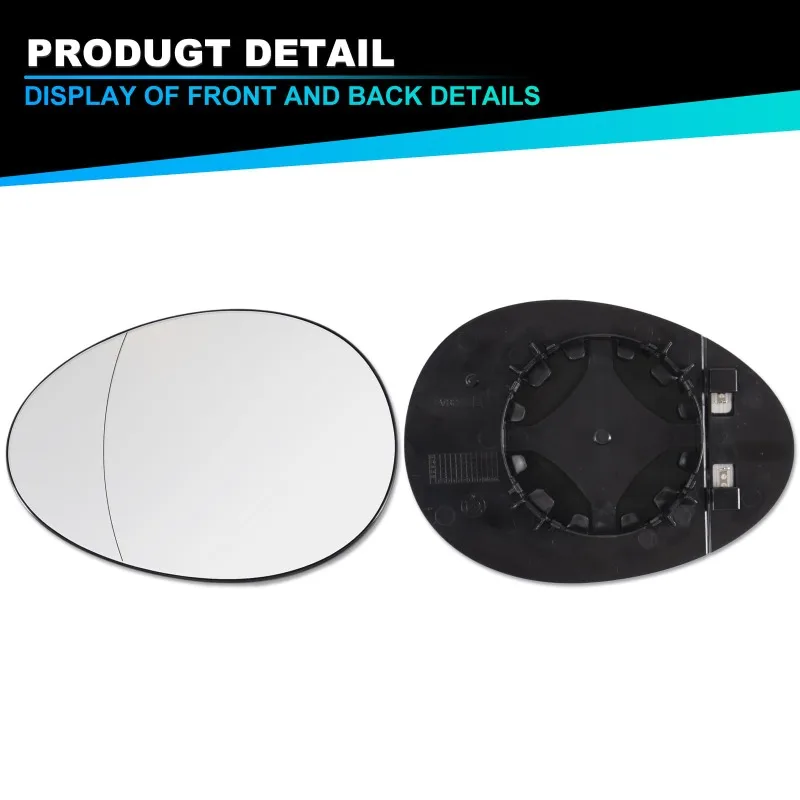 Side Rearview Heated Mirror Glass White/Blue for Mini Cooper R55 R56 R57 2007-2014 51162755625 51162755626 Left Right Side