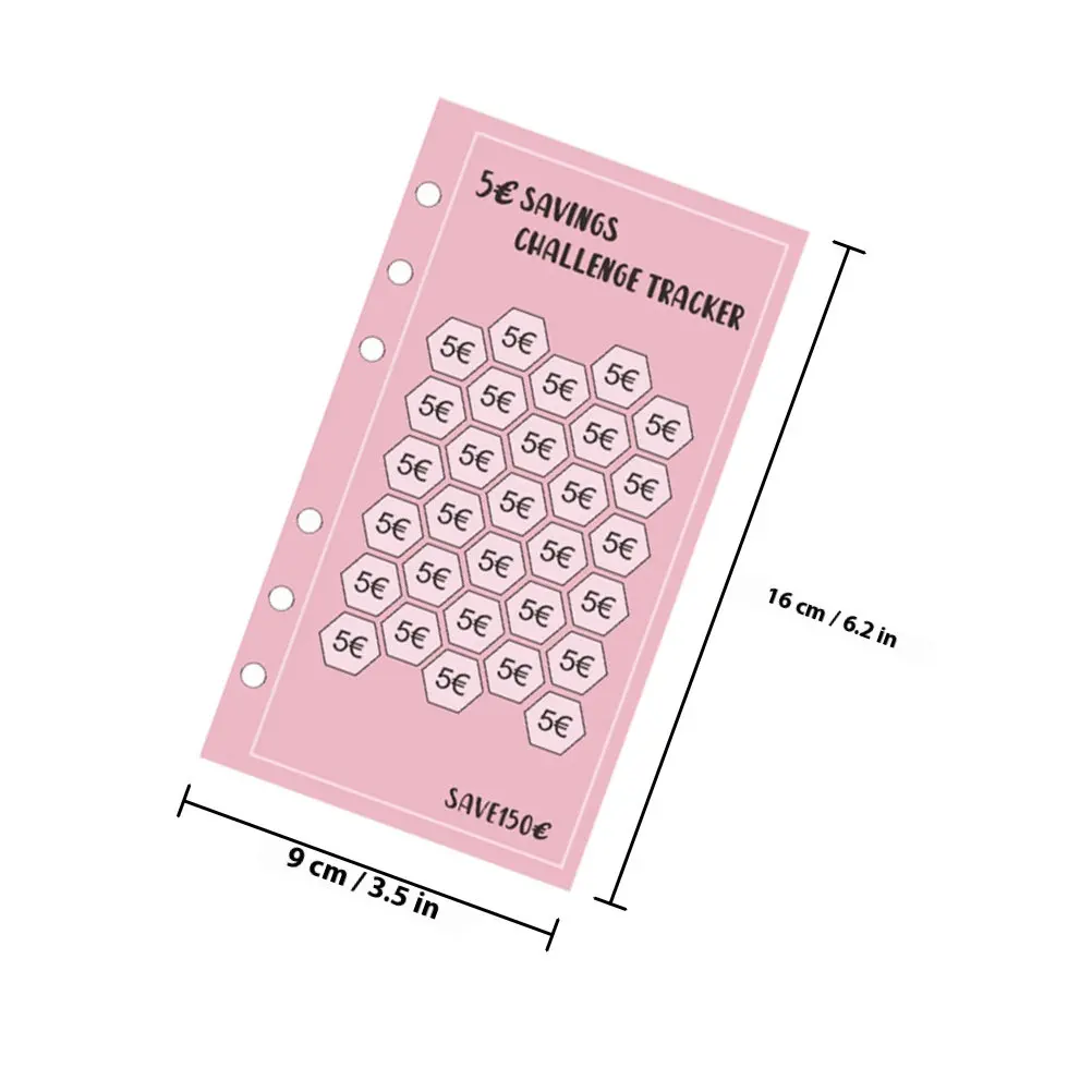 48Pcs A6 Savings Envelopes 6-Hole Design Euro Check-in Sheets Included Portable Budget Planner Binder Cash Envelopes Set