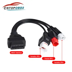 Newest For Yamaha Motorcycle 3pin/4pin Honda 6pin OBD2 Diagnostic Canbus Connector Cable Extension Cable 3in1 Plug Cable Adapter