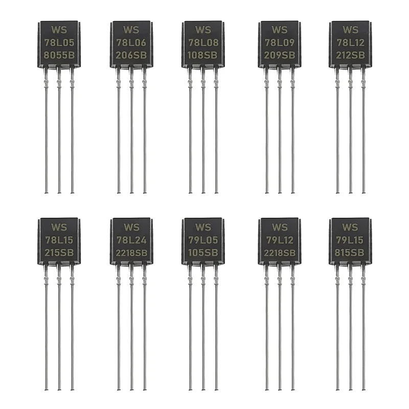 AUKENIEN 10 Values 100 Pieces 78L05 78L06 78L08 78L09 78L12 78L15 78L24 79L05 79L12 79L15 TO-92 Transistor Kit