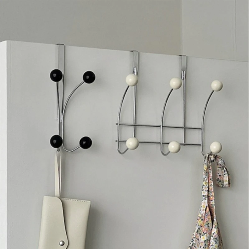 Minimalist Door Back Hooks Heavy-Duty Metal Hook Modern Iron Art multifunctional Storage rack No Punching Bedroom Kitchen Hooks