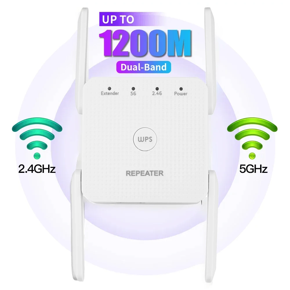 1200Mbps 5Ghz Wireless WiFi Repeater Booster 2.4G/5GHz Wi-Fi Signal Amplifier Extender Router Network Wlan WiFi Repetidor