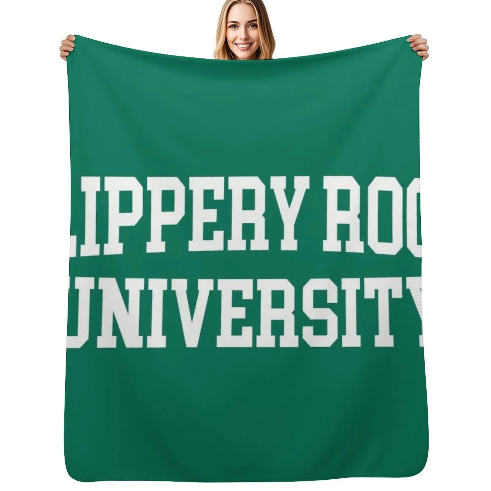 slippery rock- college font curved Throw Blanket Designers Soft Beautifuls Tourist Hairy Blankets