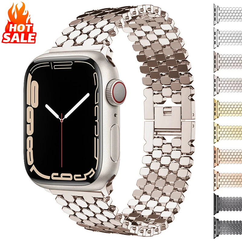 

Женский металлический ремешок для Apple Watch Band Ultra 2 49 мм серии 10 46 мм 42 мм 45 мм 44 мм 40 мм 41 мм Браслет из сплава IWatch 9 8 7 6 SE 5 4