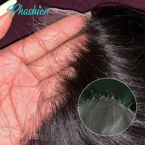 Phashion HD 레이스 클로저 – 5×5, 6×6, 7×7 사이즈, 스위스 레이스, 13×4, 13×6 전체 정면 전용, 자연 블랙, 100% 레미 인간 머리카락