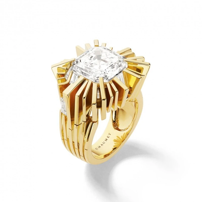 

Bellux 925 Silver Gold Plated Rings Synthetic Zircon Square Asscher Cut White Diamond Jewelry Party Banquet Jewelry Ring