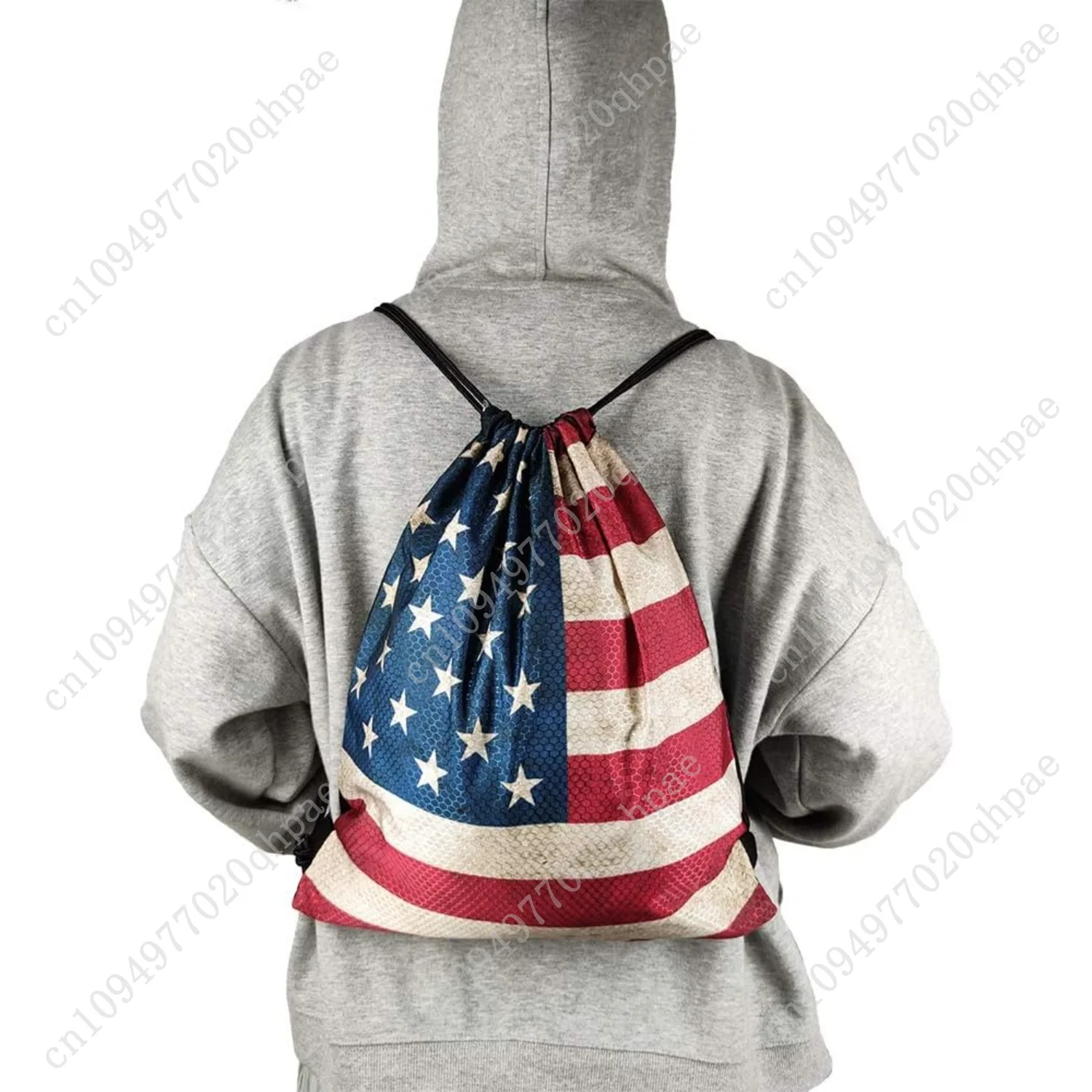 العلم الأمريكي الولايات المتحدة الأمريكية العلم للجنسين الرباط حقيبة الظهر الرياضة الصالة الرياضية حقيبة السفر #3