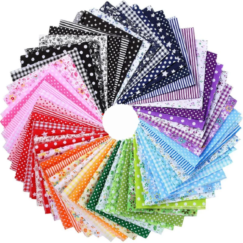 Tissu artisanal en coton à motifs de points floraux, paquet de carrés, Patchwork, bricolage, couture, Scrapbooking, Quilting, artisanat, tissu de loisirs, 7/14 pièces