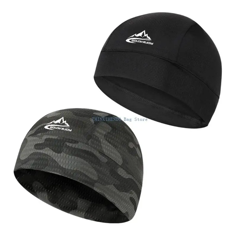 340D 2 Pack Lightweight Breathable Helmet Inner Cap Moisture Control Stretchy for Sports Enthusiasts